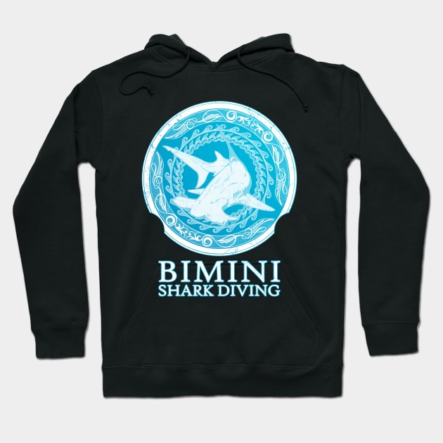 Hammerhead Shark Diving Bimini Hoodie by NicGrayTees